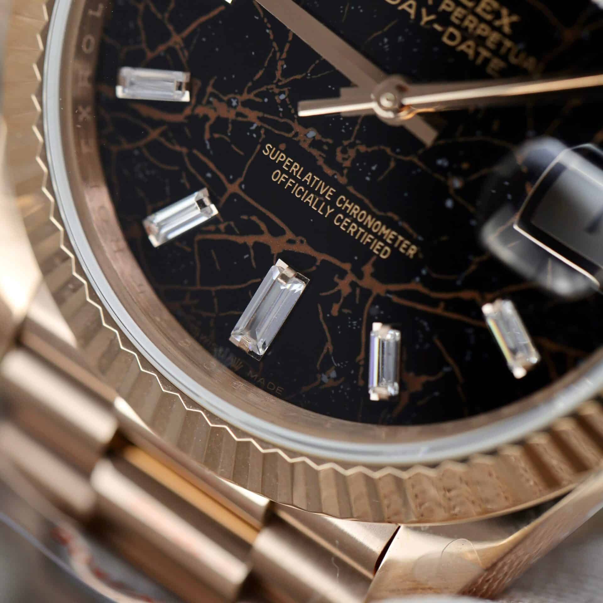 Rolex Day-Date 228235 Rose Gold Einsenkiesel Baguette Dial 186g Best Replica Q Factory 40mm - Image 6