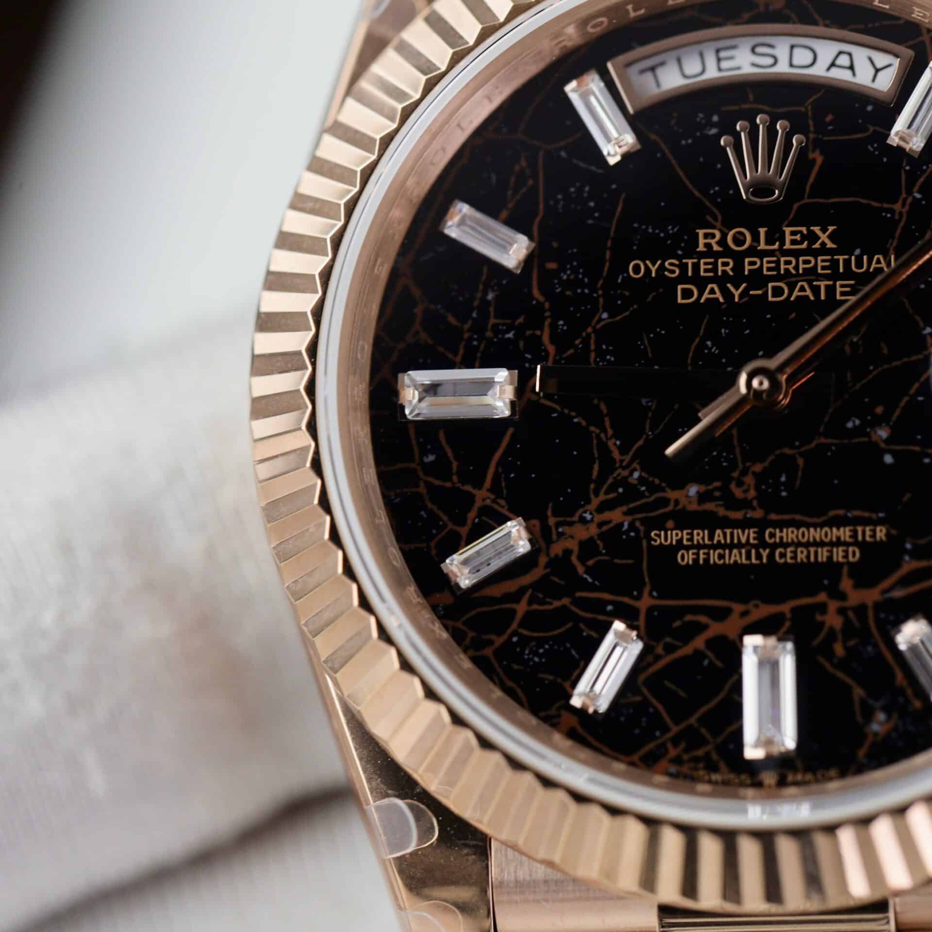 Rolex Day-Date 228235 Rose Gold Einsenkiesel Baguette Dial 186g Best Replica Q Factory 40mm - Image 7