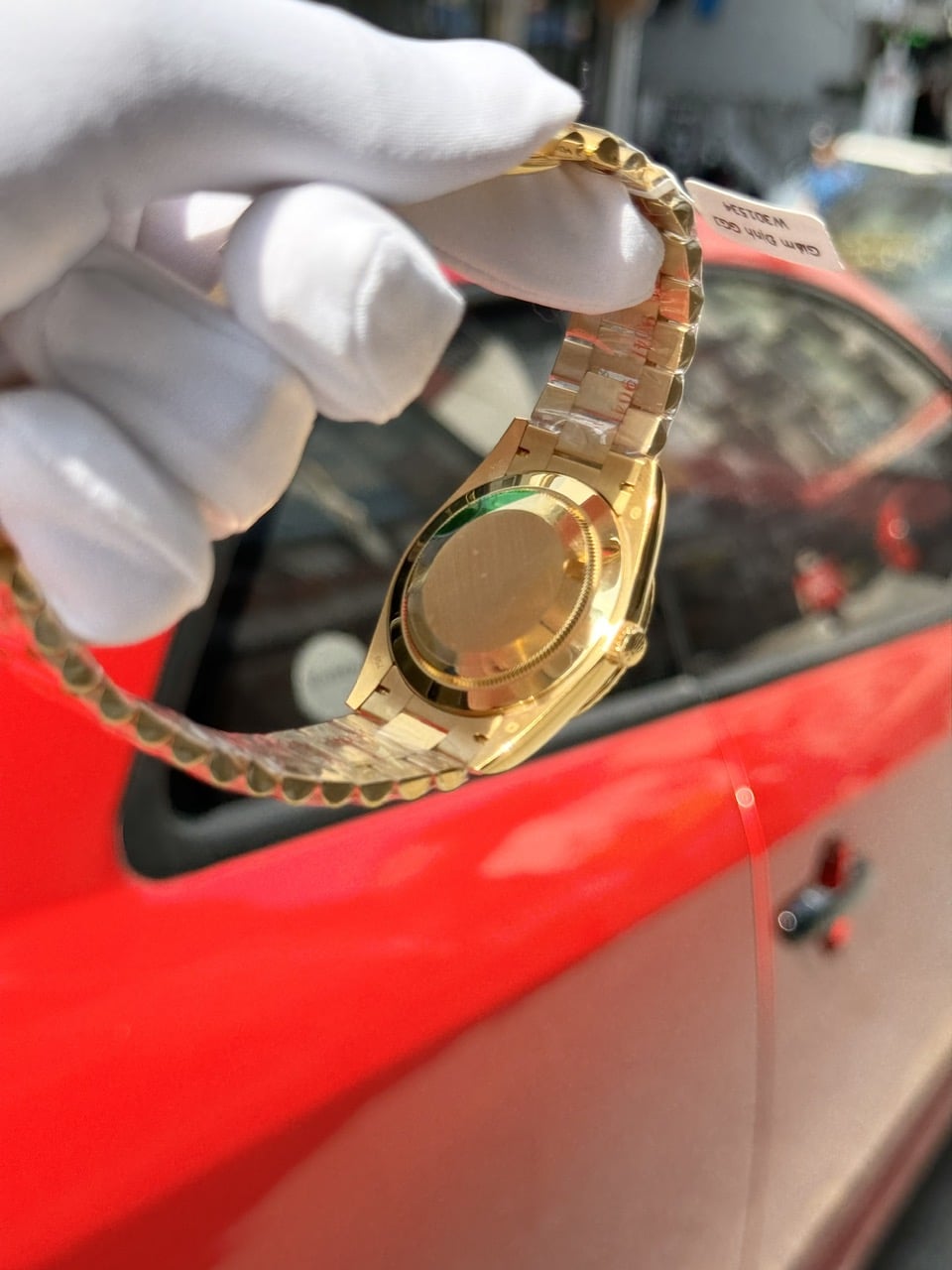 Rolex Day-Date 40 18k Yellow Gold Wrapped Diamond Paved Dial Rainbow GMF V3 Super Clone 40mm - Image 6