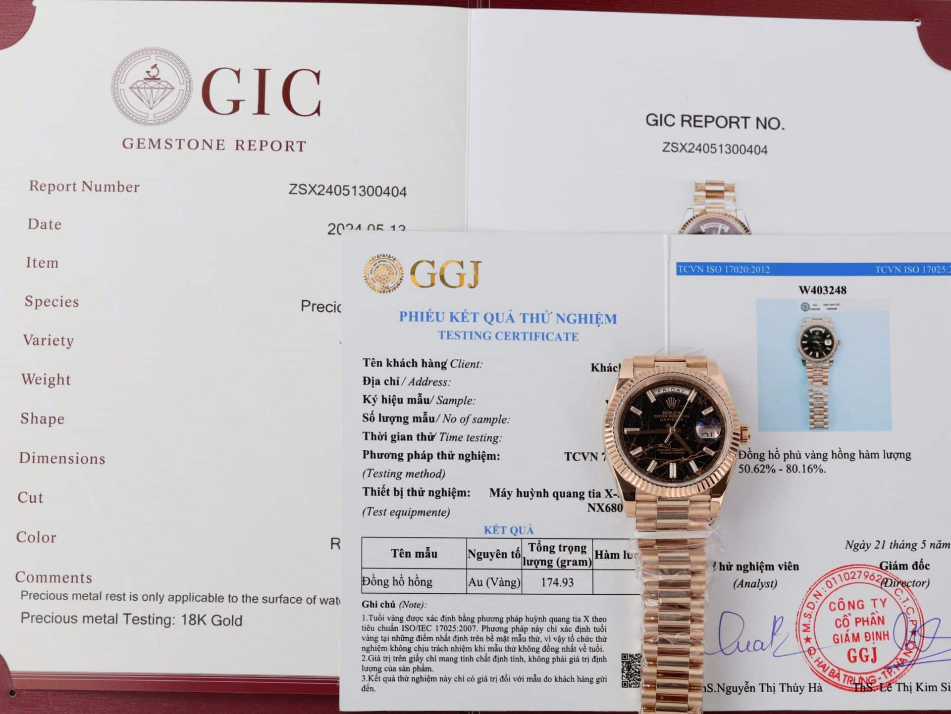 Rolex Day-Date 228235 Eisenkiesel Dial 18K Yellow Gold Wrapped 176g GMF V3 Super Clone 40mm