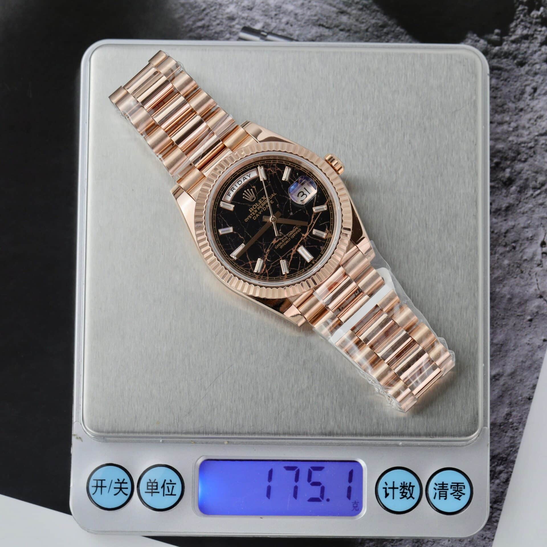 Rolex Day-Date 228235 Eisenkiesel Dial 18K Yellow Gold Wrapped 176g GMF V3 Super Clone 40mm - Image 2