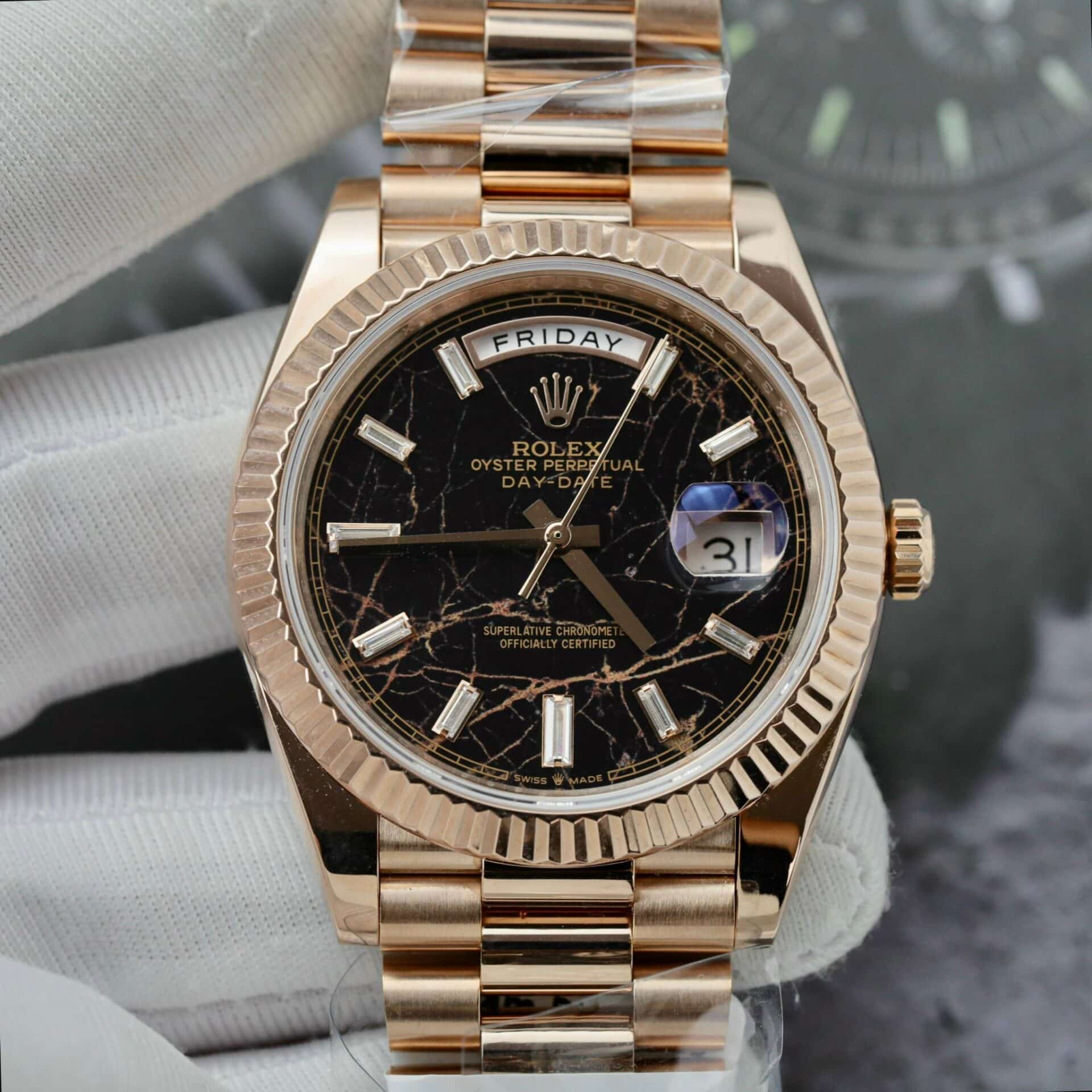 Rolex Day-Date 228235 Eisenkiesel Dial 18K Yellow Gold Wrapped 176g GMF V3 Super Clone 40mm - Image 4