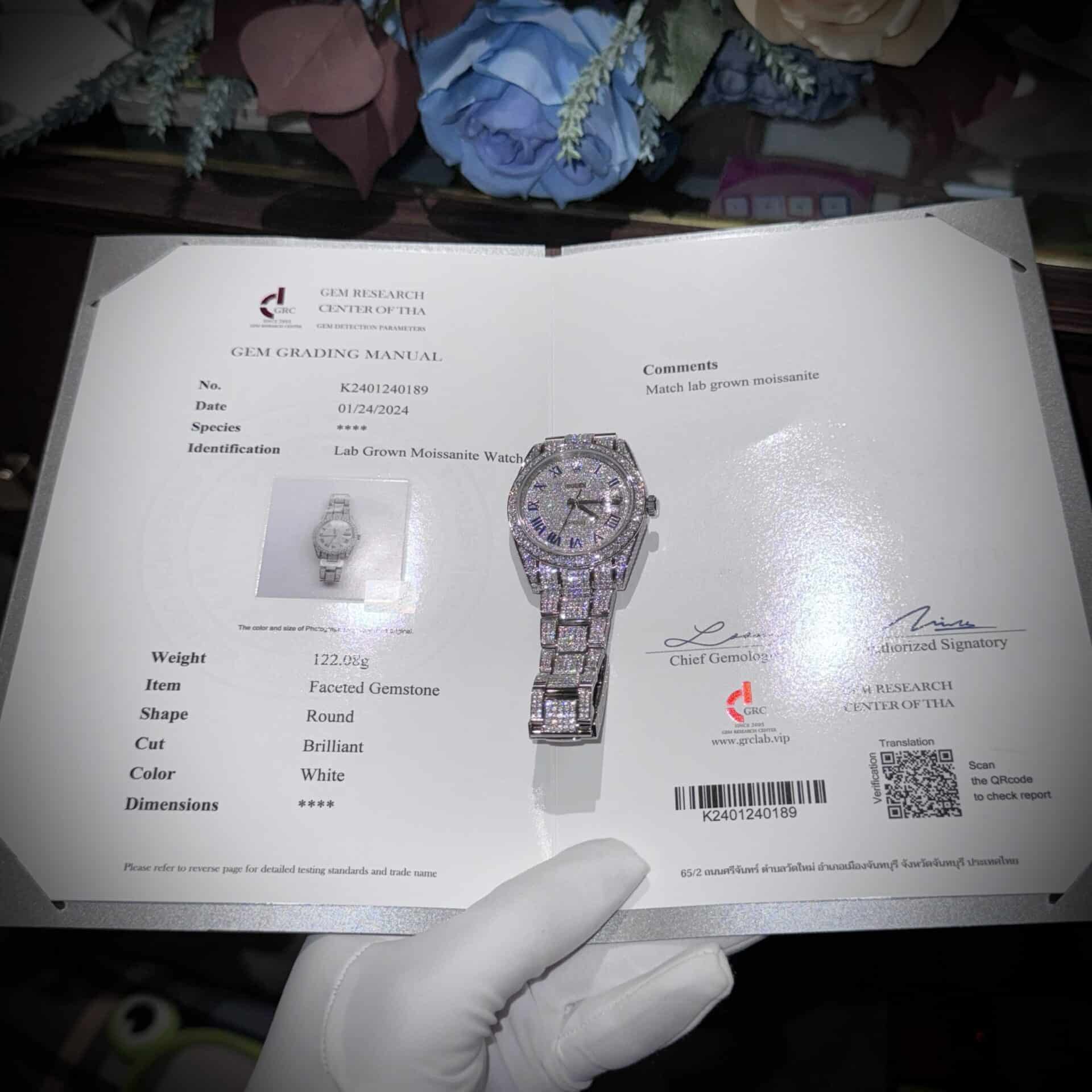 Rolex Datejust 41 Blue Roman Numerals Iced Out Moissanite Best Replica 41mm