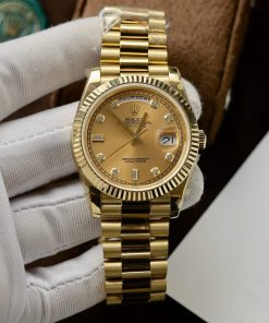 Rolex Day-Date 40 Yellow Gold Champagne Diamond Dial Replica V3 GMF 40mm