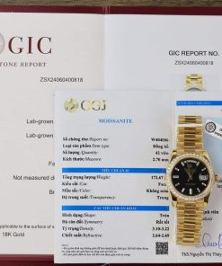 Rolex Day-Date 228348RBR 18K Yellow Gold Wrapped Black Diamond Dial Moissanite Bezel GMF V3 Super Clone 40mm
