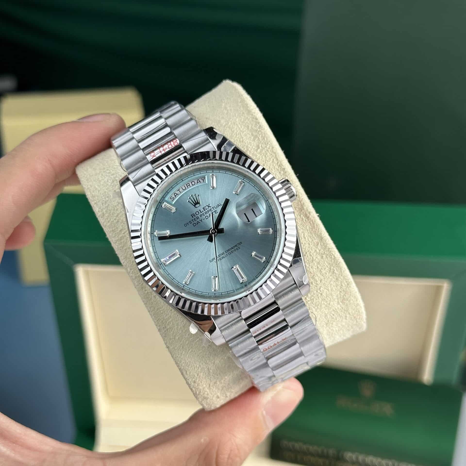 Rolex Day-Date 228236-0006 Ice Blue Diamond Dial 177g GMF V3 Best Replica 40mm