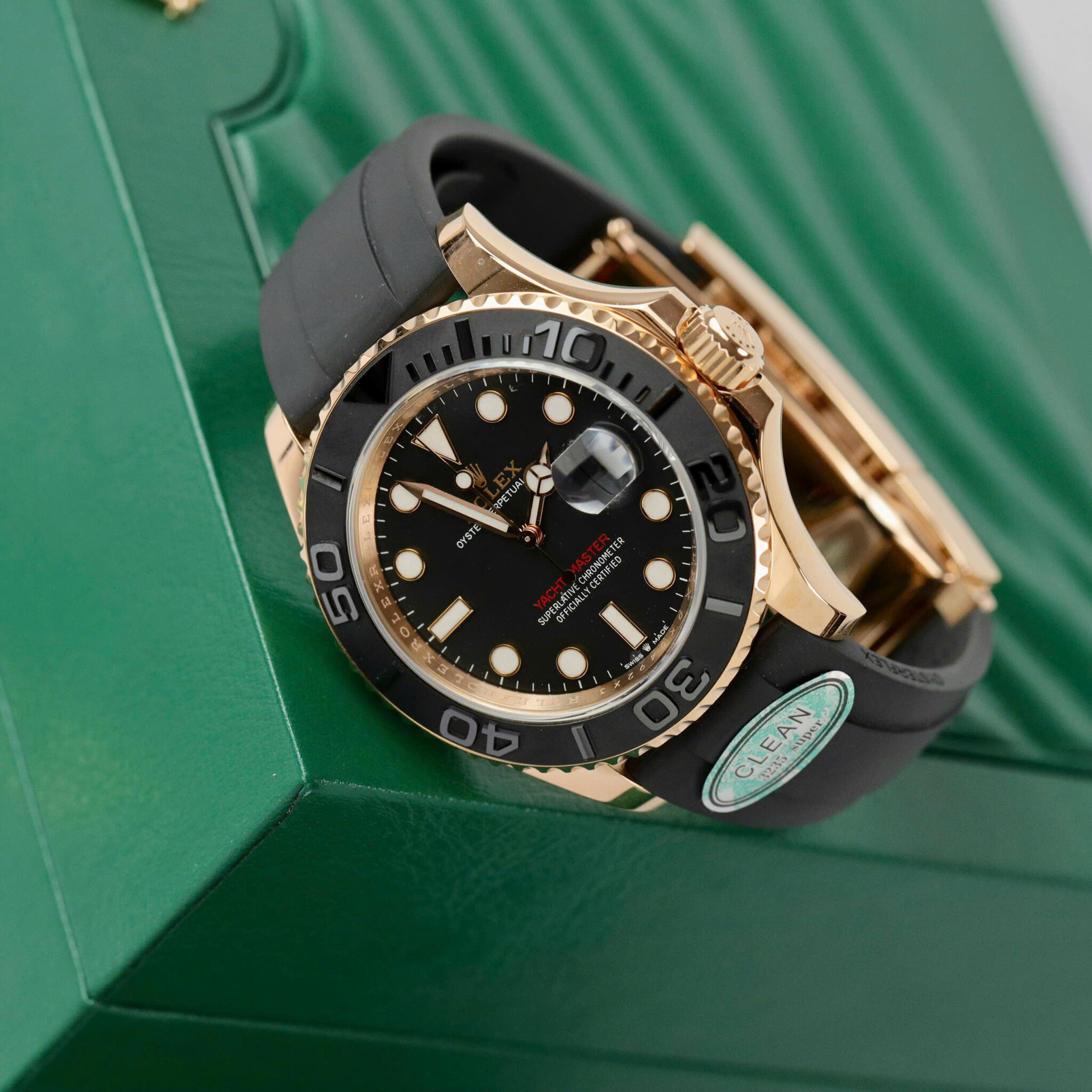 Rolex Yacht-Master 126655 Black Dial 18K Rose Gold Wrapped 1:1 Replica 40mm - Image 4