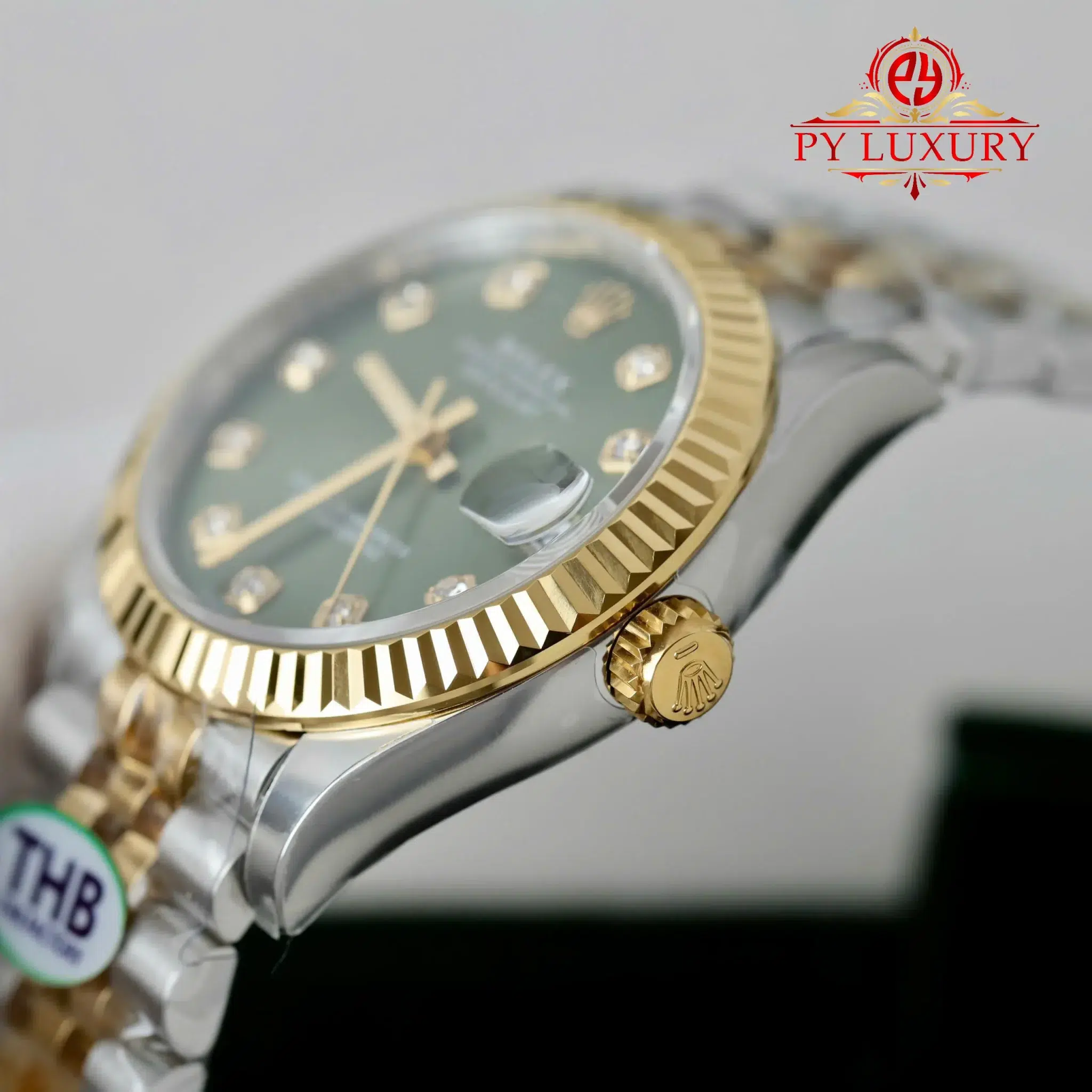 Rolex Datejust 278273 Two Tone Yellow Gold Olive Green Diamond-set Dial Jubilee Bracelet Best Replica THB 31mm - Image 7