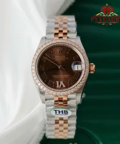 Rolex Datejust 278381RBR-0006 Two Tone Chocolate Dial Diamond Bezel Jubilee Best Replica THB 31mm