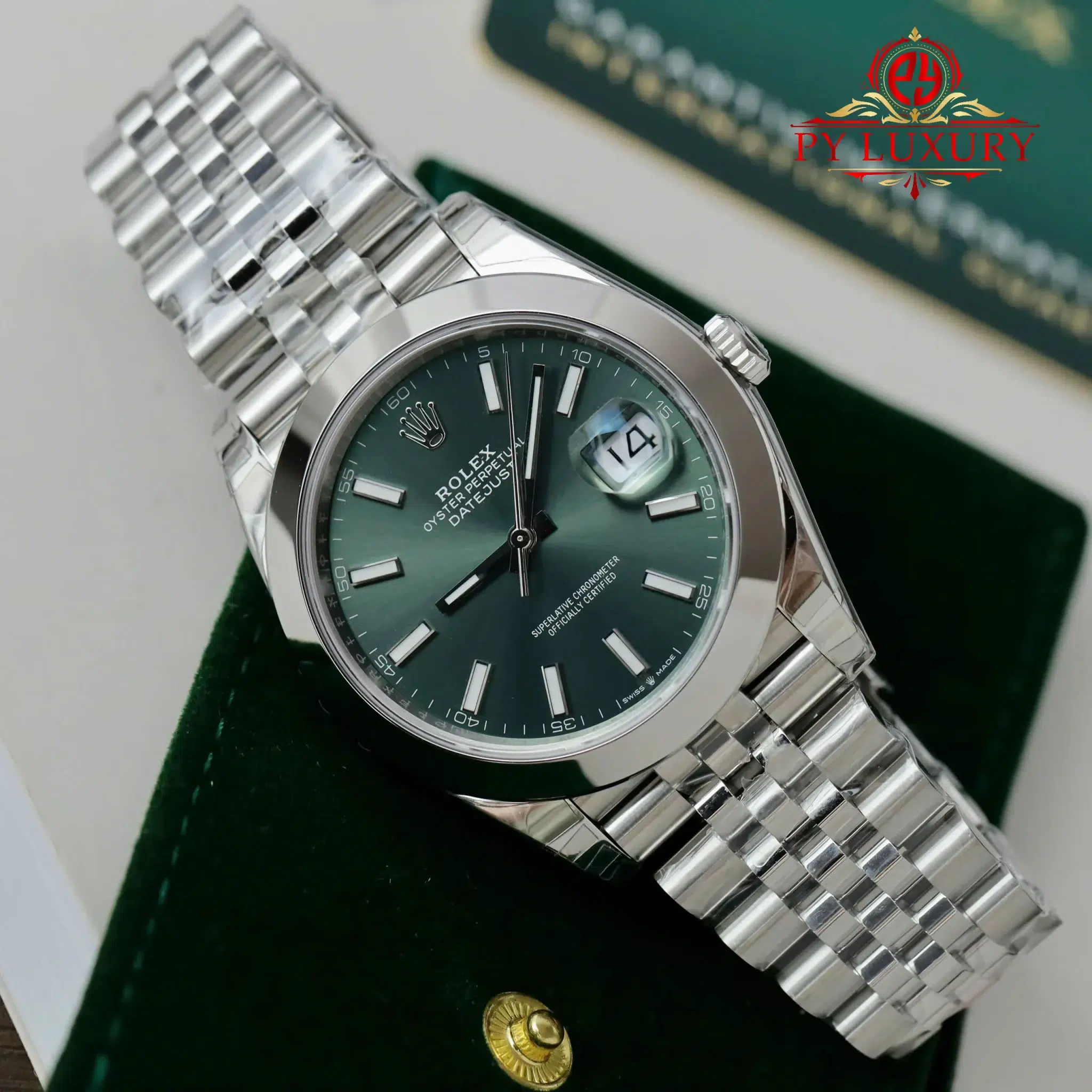 Rolex Datejust 126300 Mint Green Dial Smooth Bezel Jubilee Bracelet Best Replica VSF 41mm - Image 2