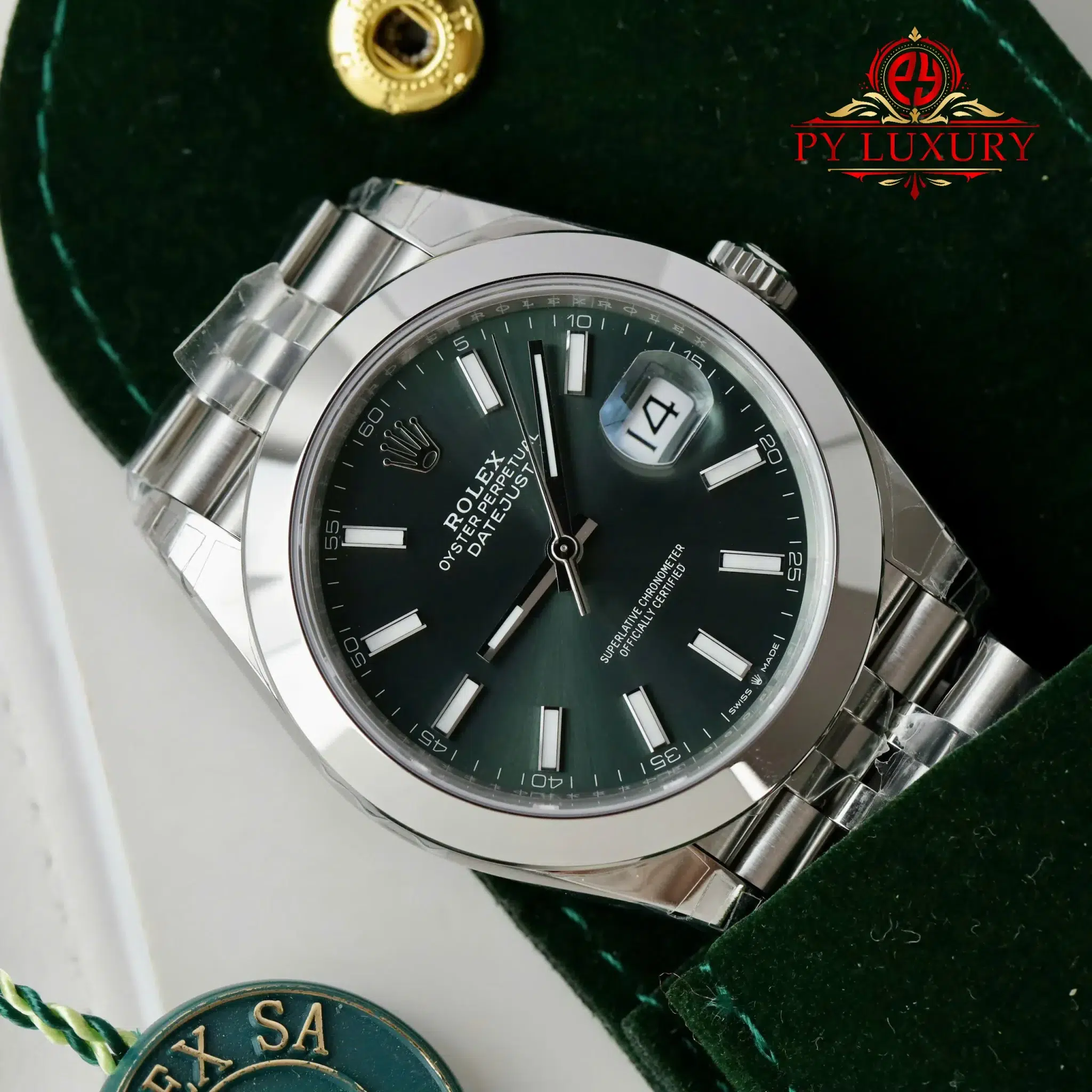Rolex Datejust 126300 Mint Green Dial Smooth Bezel Jubilee Bracelet Best Replica VSF 41mm - Image 4