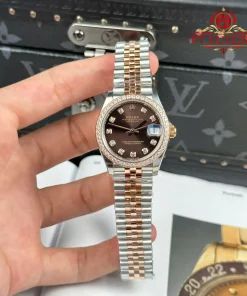 Rolex Datejust 278381RBR Two Tone Rose Gold Chocolate Dial Stone-set Bezel Jubilee Bracelet 1:1 Best Clone THB 31mm