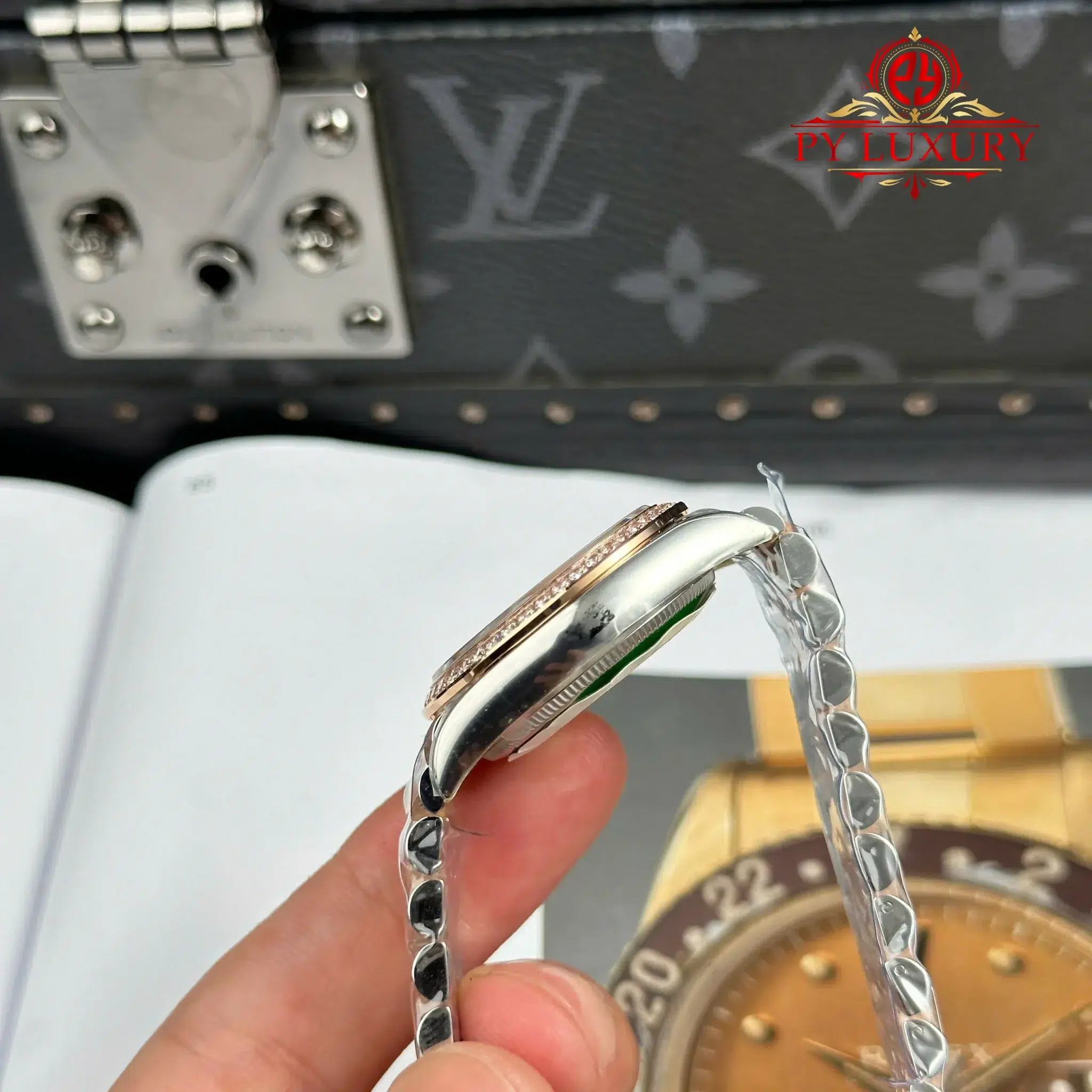 Rolex Datejust 278381RBR Two Tone Rose Gold Chocolate Dial Stone-set Bezel Jubilee Bracelet 1:1 Best Clone THB 31mm - Image 6