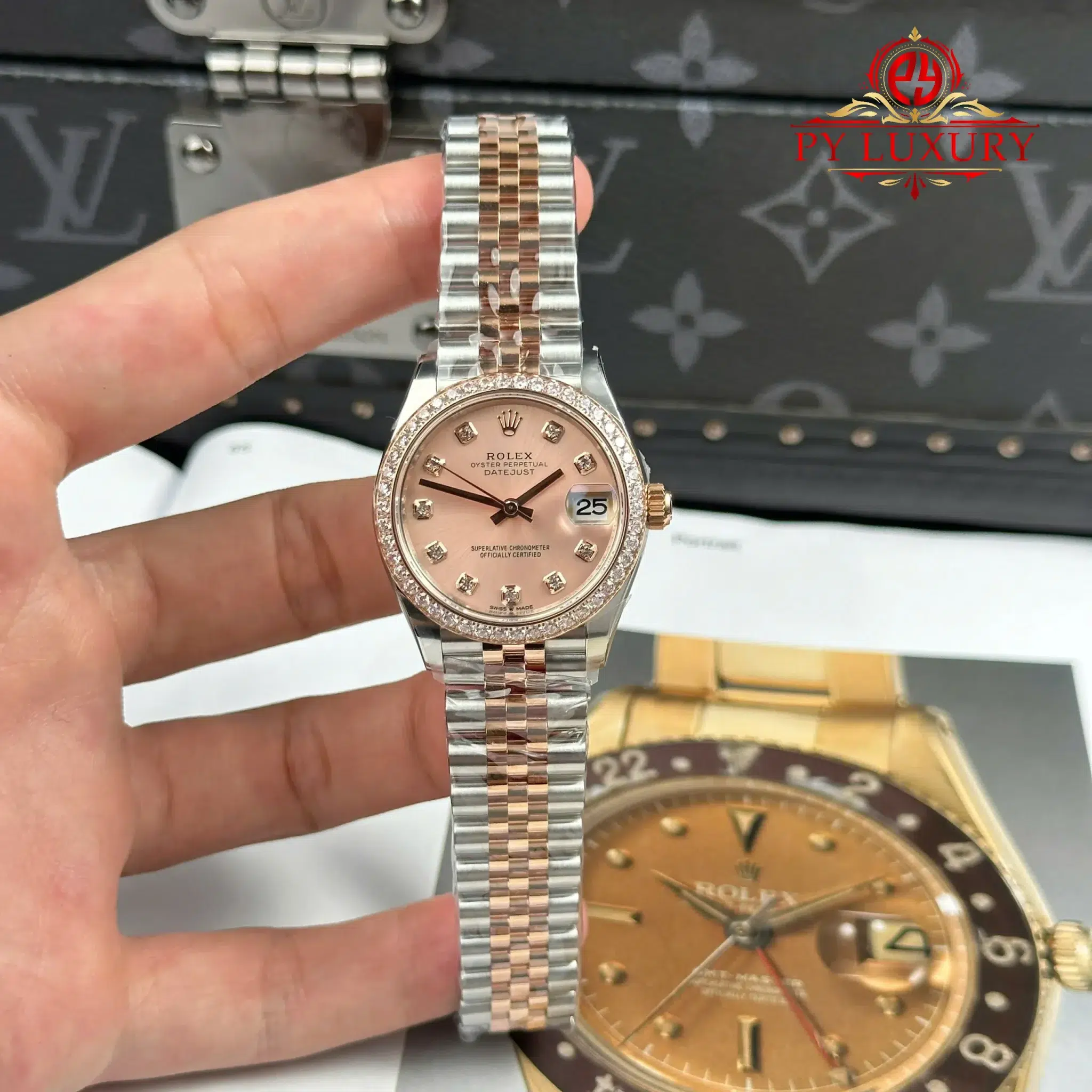 Rolex Datejust 278381RBR Two Tone Rose Gold Rose Colour Dial Stone-set Bezel Jubilee Bracelet 1:1 Best Clone THB 31mm