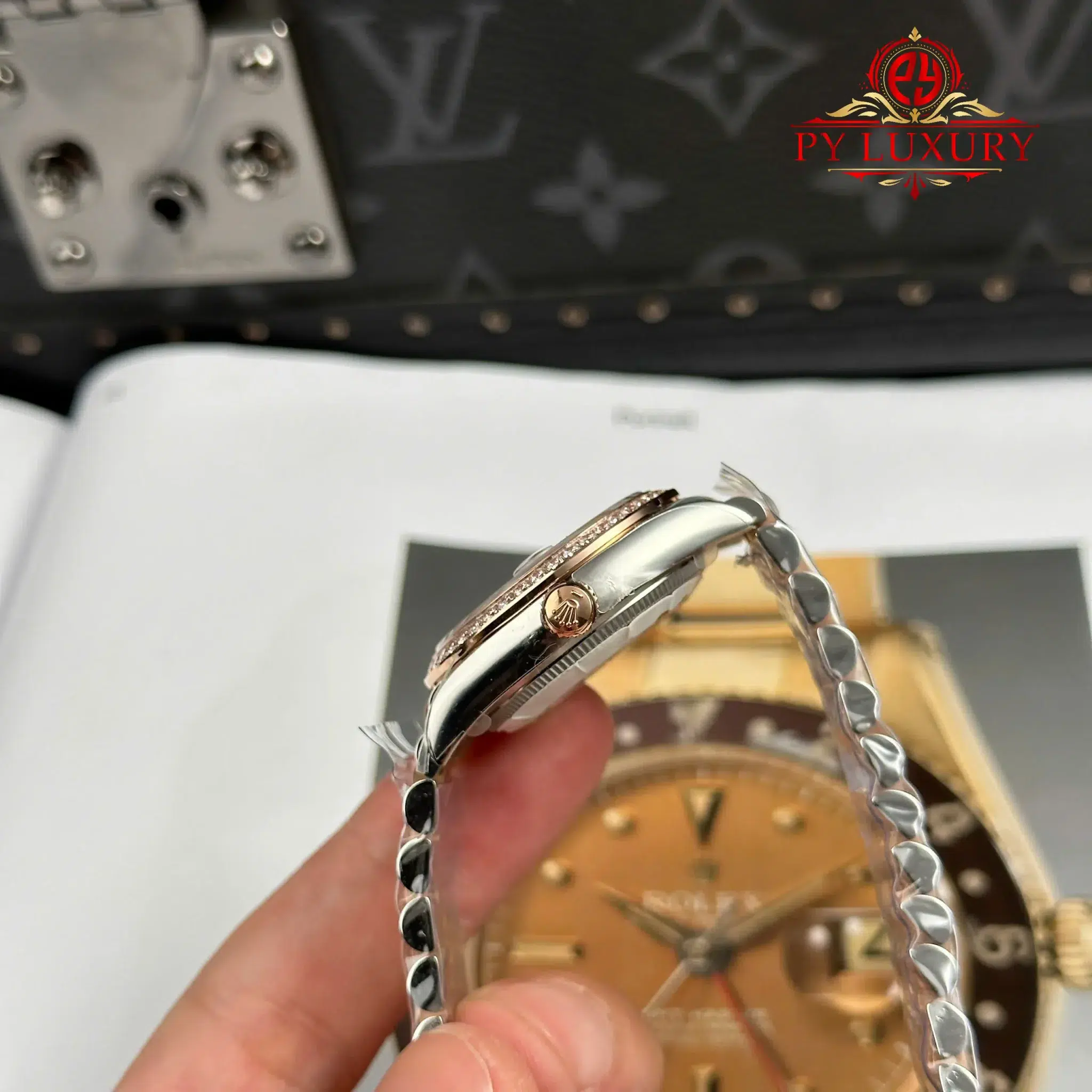 Rolex Datejust 278381RBR Two Tone Rose Gold Rose Colour Dial Stone-set Bezel Jubilee Bracelet 1:1 Best Clone THB 31mm - Image 6