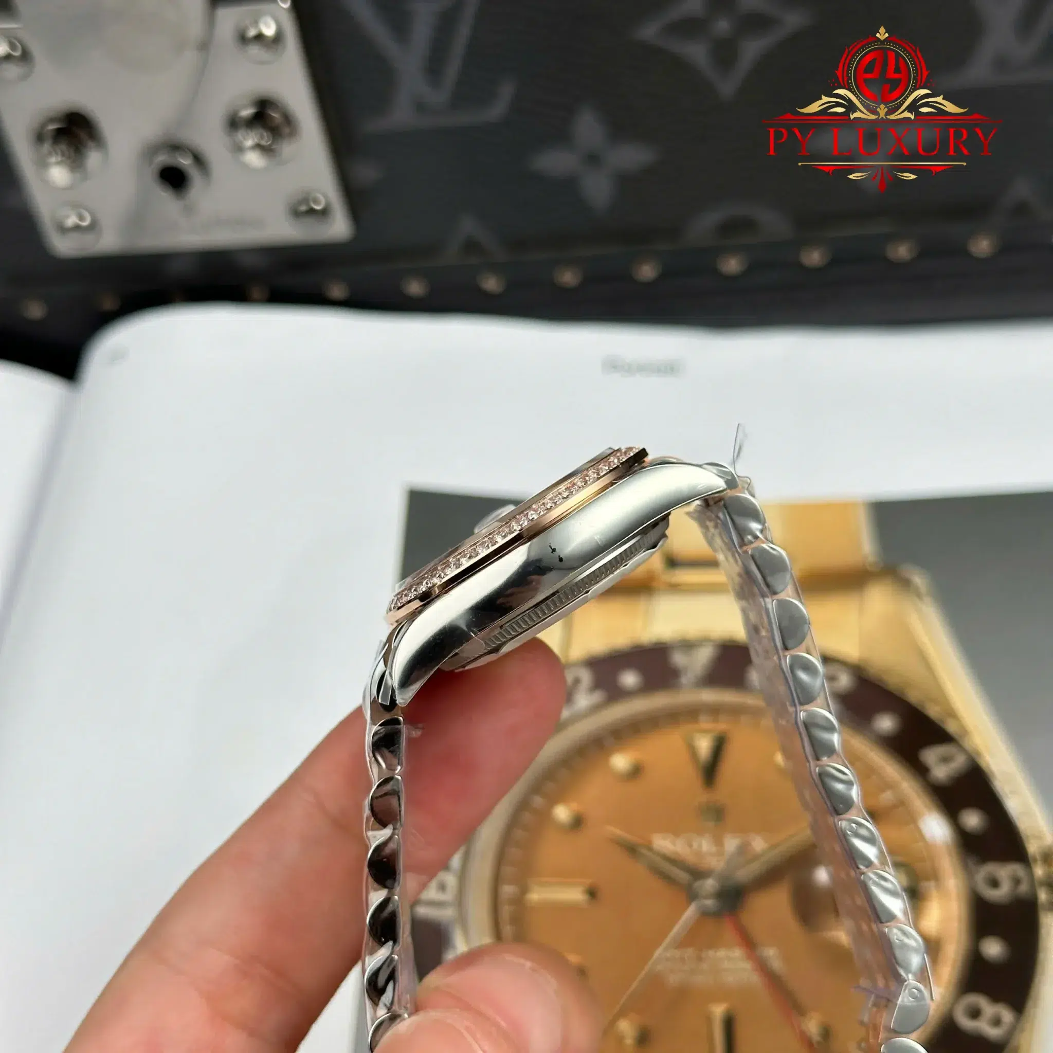 Rolex Datejust 278381RBR Two Tone Rose Gold Rose Colour Dial Stone-set Bezel Jubilee Bracelet 1:1 Best Clone THB 31mm - Image 7