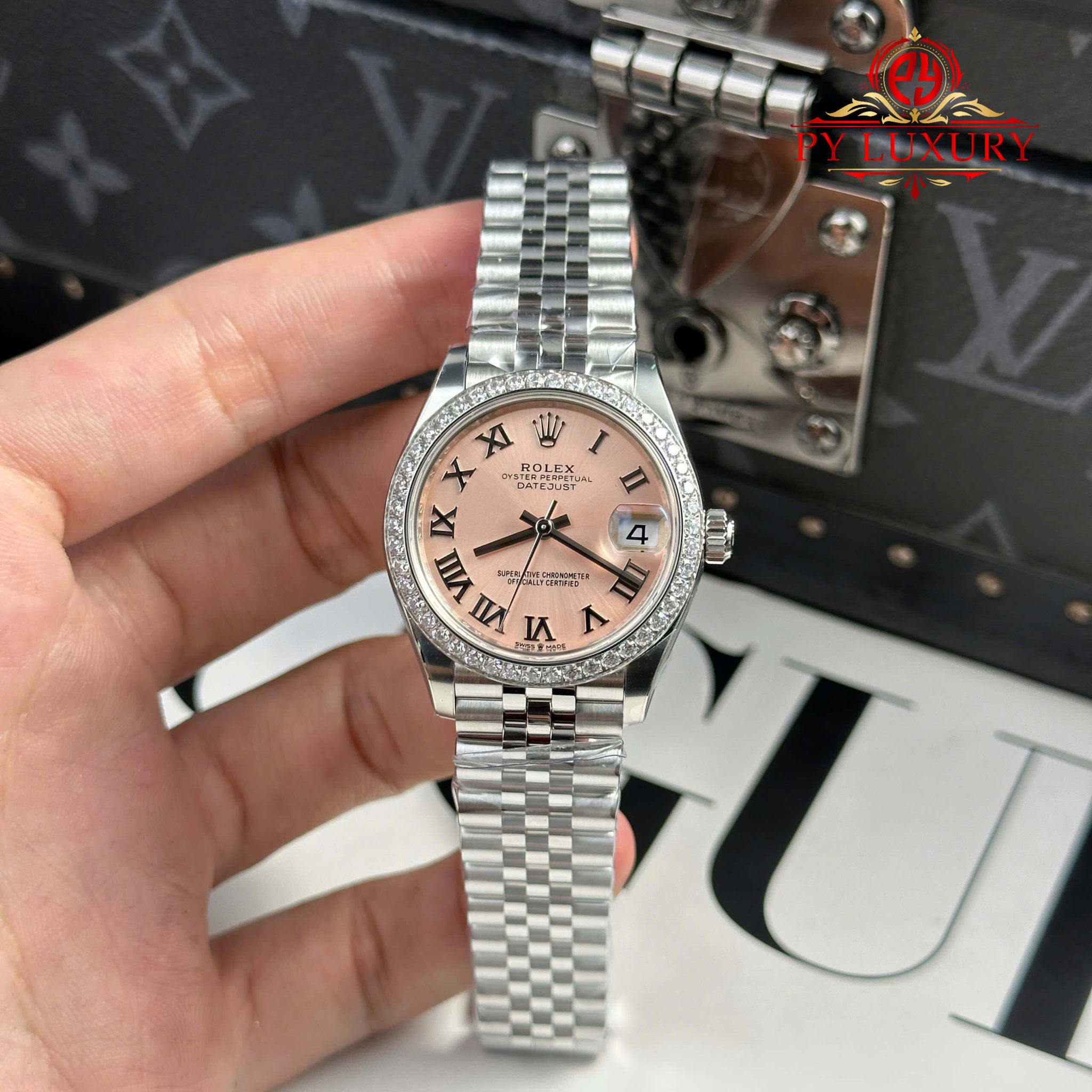 Rolex Datejust 278384RBR Pink Roman Dial Diamond Bezel Jubilee Bracelet 1:1 Best Replica THB 31mm