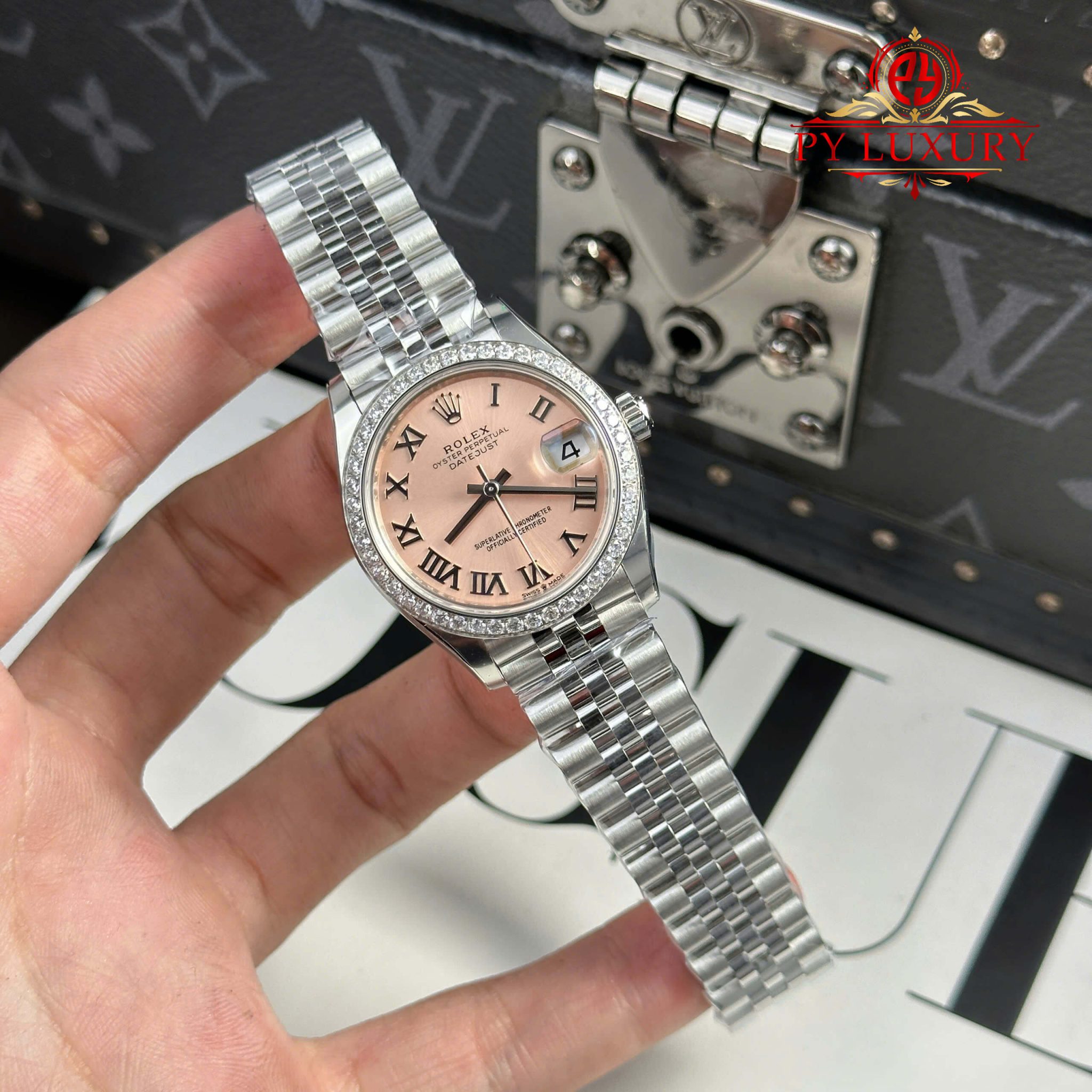 Rolex Datejust 278384RBR Pink Roman Dial Diamond Bezel Jubilee Bracelet 1:1 Best Replica THB 31mm - Image 2