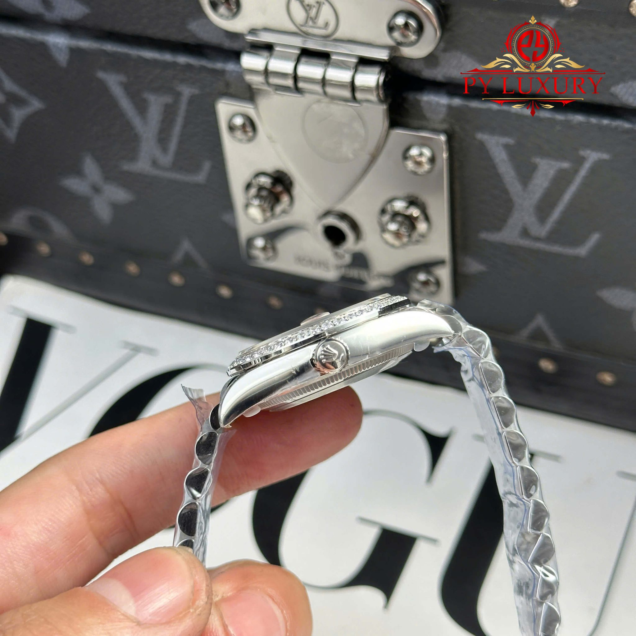 Rolex Datejust 278384RBR Pink Roman Dial Diamond Bezel Jubilee Bracelet 1:1 Best Replica THB 31mm - Image 8