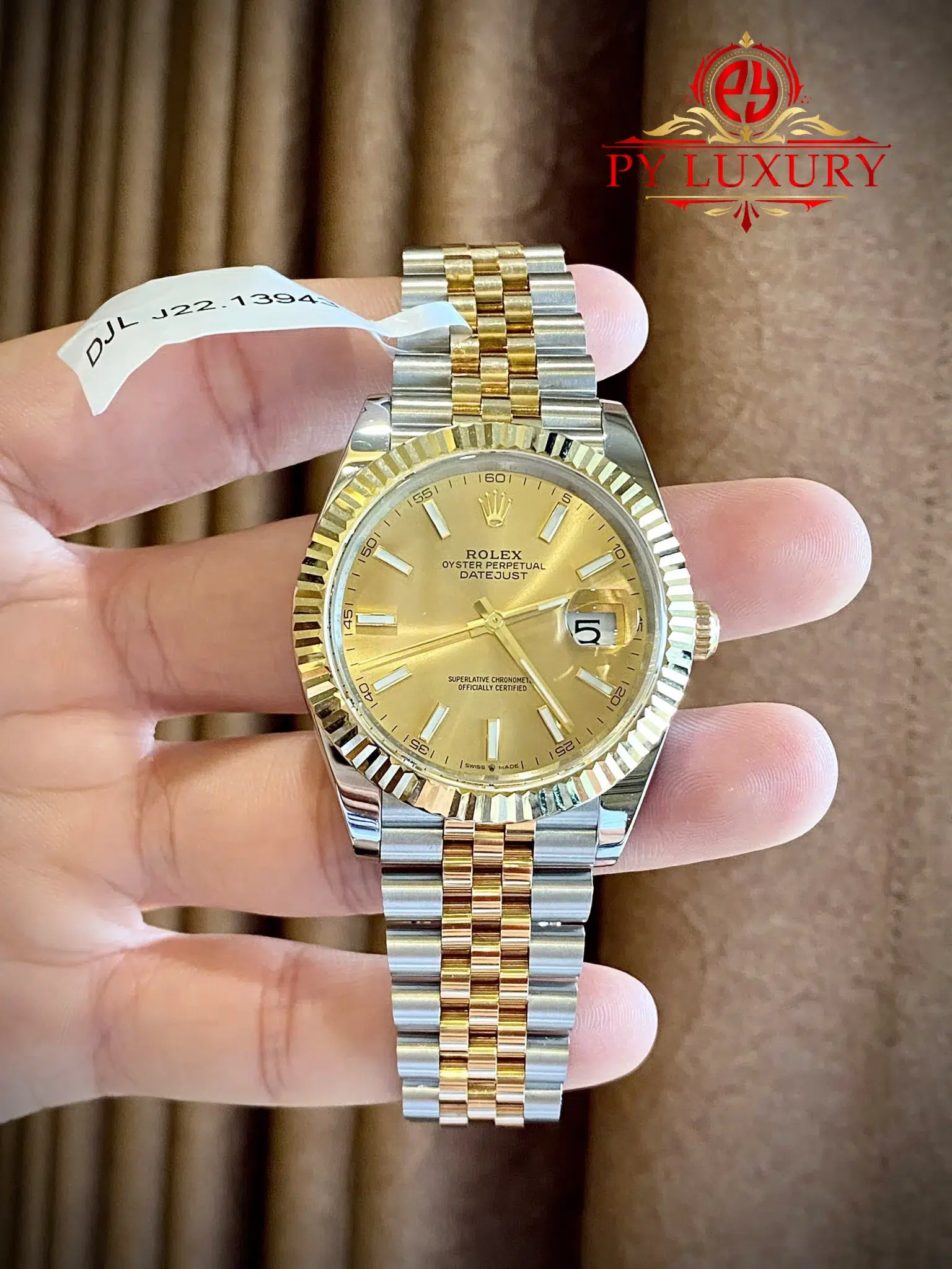 Rolex Datejust 126333-010 Champagne Luminous Dial 10K Yellow Gold Wrapped Jubilee Bracelet 1:1 Replica 41mm