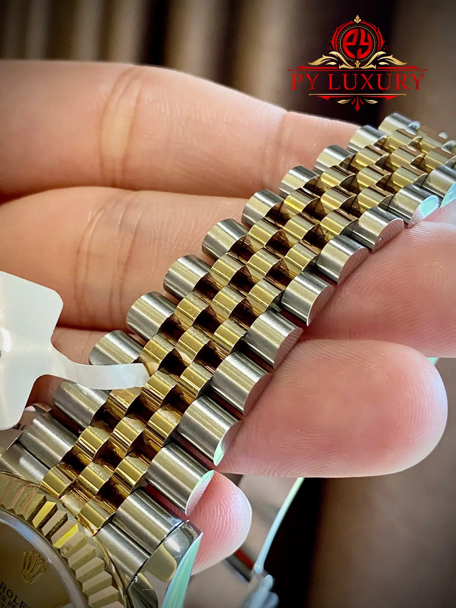 Rolex Datejust 126333-010 Champagne Luminous Dial 10K Yellow Gold Wrapped Jubilee Bracelet 1:1 Replica 41mm - Image 8