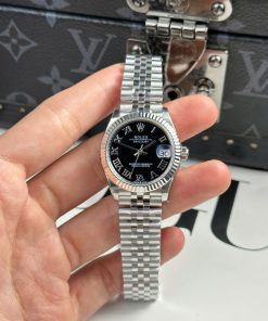 Rolex Datejust 278274-0002 Black Roman Dial Fluted Bezel Jubilee Bracelet Best Replica THB 31mm