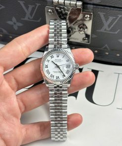 Rolex Datejust 278274-0010 White Roman Dial Fluted Bezel Jubilee Bracelet Best Replica THB 31mm