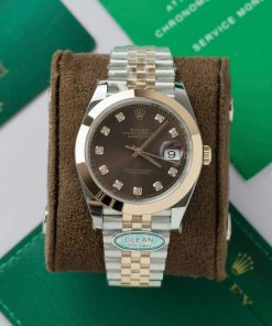 Rolex Datejust 126301-0004 Chocolate Diamond Dial Two Tone Rose Gold Smooth Bezel Jubilee 1:1 Best Replica 41mm