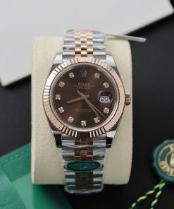Rolex Datejust 126331-0004 Two Tone Rose Gold Chocolate Diamond Dial Jubilee Bracelet Best Replica Clean Factory 41mm