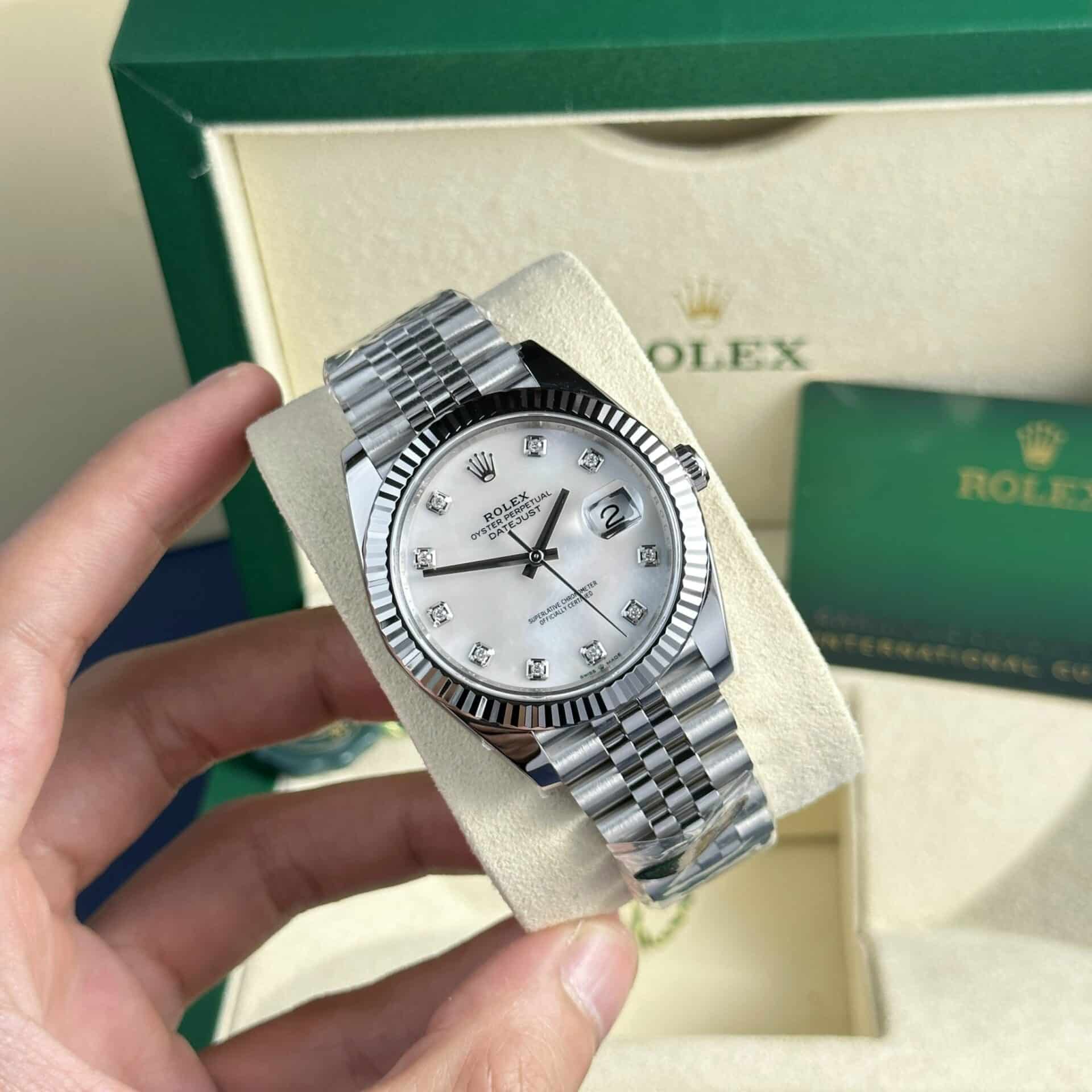 Rolex Datejust 41 126334 White Mother Of Pearl Diamond Dial Jubilee Best Replica Clean Factory - Image 2