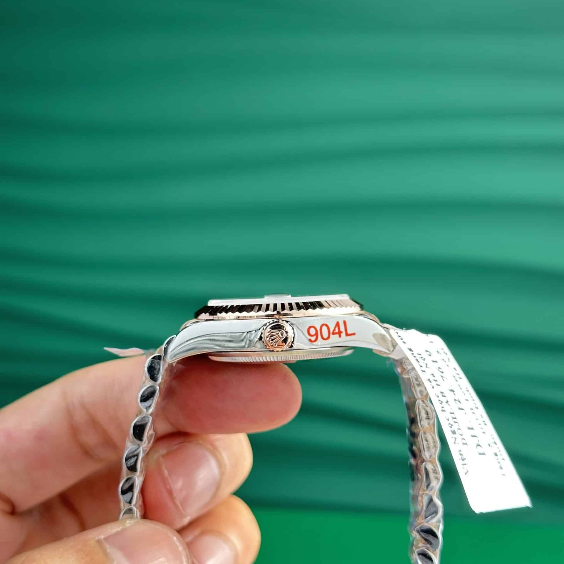 Rolex Datejust Two Tone 10K Rose Gold Wrapped Chocolate Diamond Dial Jubilee Super Clone 31mm - Image 8