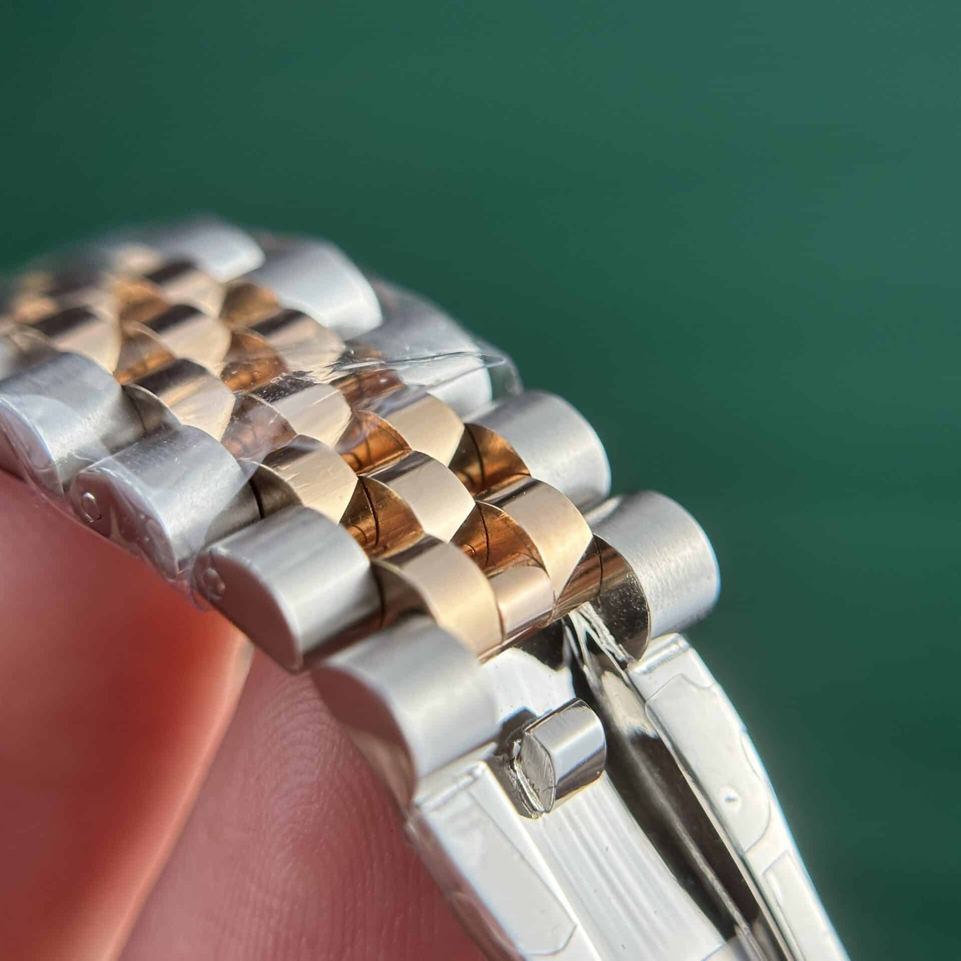 Rolex Datejust Two Tone 10K Rose Gold Wrapped Chocolate Diamond Dial Jubilee Super Clone 31mm - Image 10