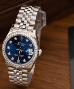 Rolex Datejust Lady 31 Blue Diamond Dial Stone-set Bezel Jubilee Replica