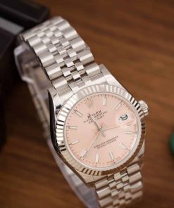 Rolex Datejust Pink Dial Luminous Hour Markers Jubilee Replica 31mm