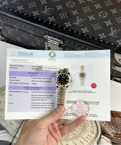 Rolex Datejust Two Tone Lady 10K Yellow Gold Wrapped Black Dial Jubilee 31mm