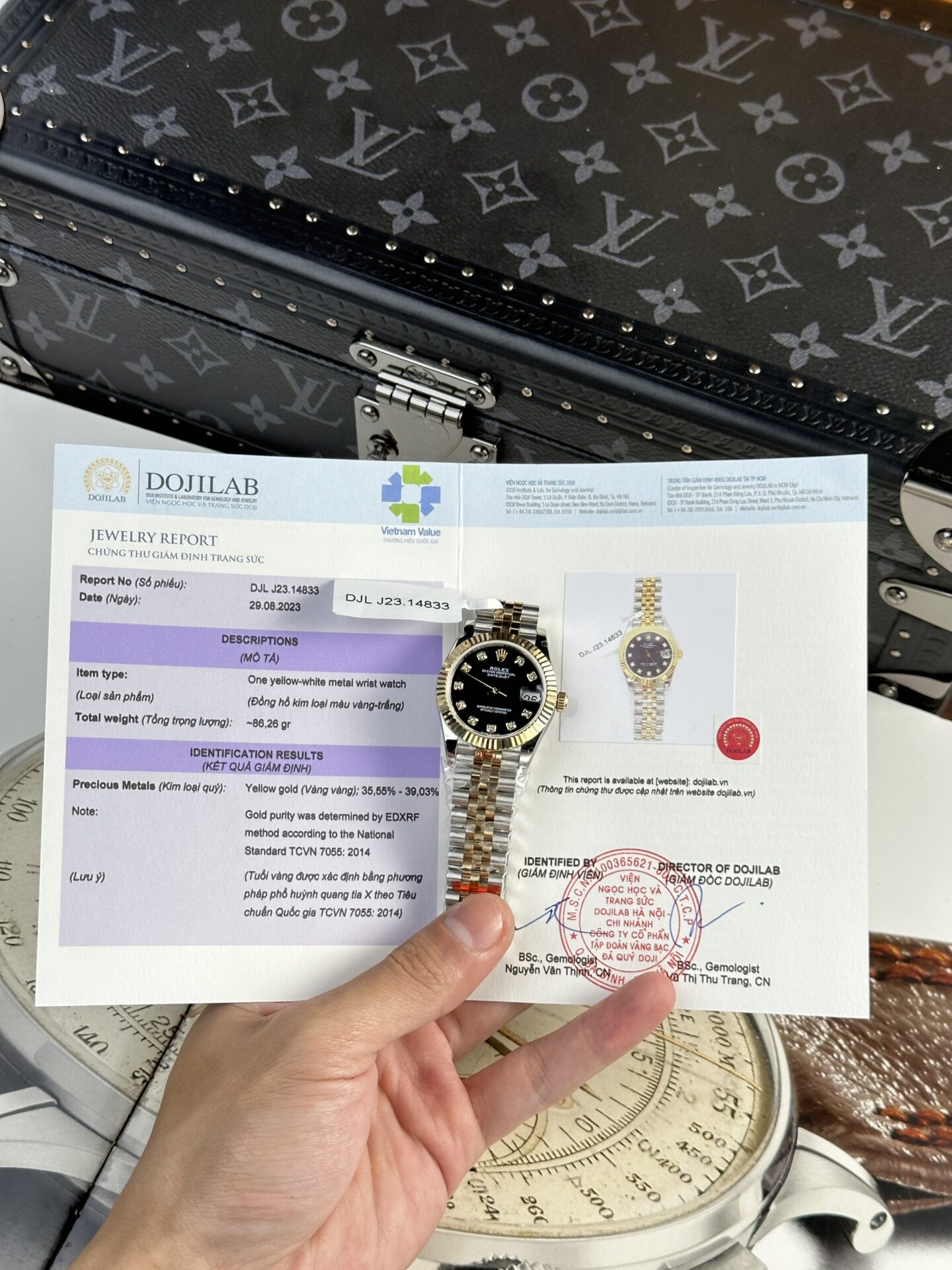 Rolex Datejust Two Tone Lady 10K Yellow Gold Wrapped Black Dial Jubilee 31mm