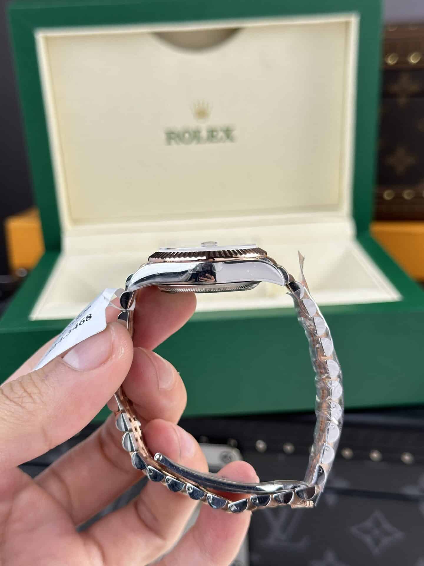 Rolex Datejust Lady Two Tone 10K Rose Gold Wrapped Chocolate Roman Dial 31mm - Image 6