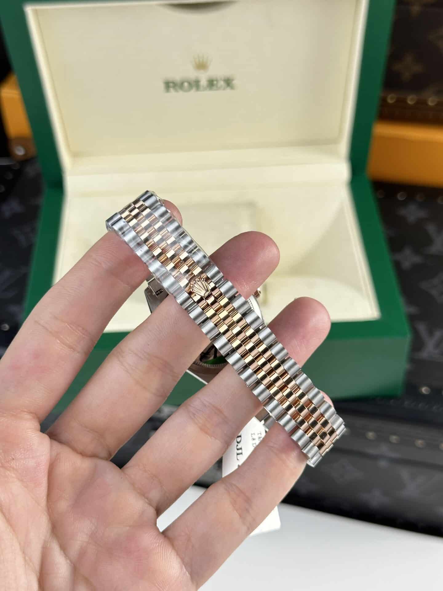 Rolex Datejust Lady Two Tone 10K Rose Gold Wrapped Chocolate Roman Dial 31mm - Image 10