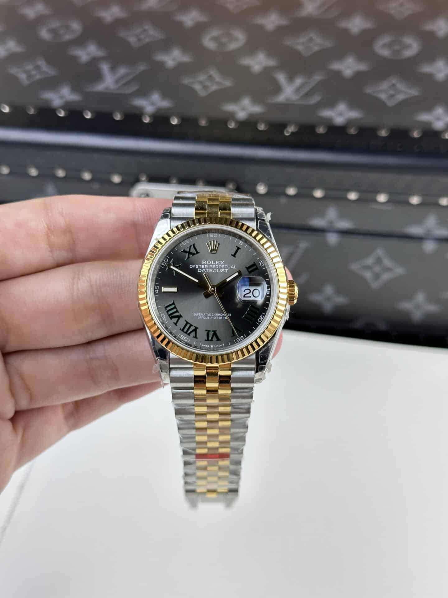 Rolex Datejust Wimbledon Two Tone Yellow Gold Jubilee Top Quality Replica 36mm