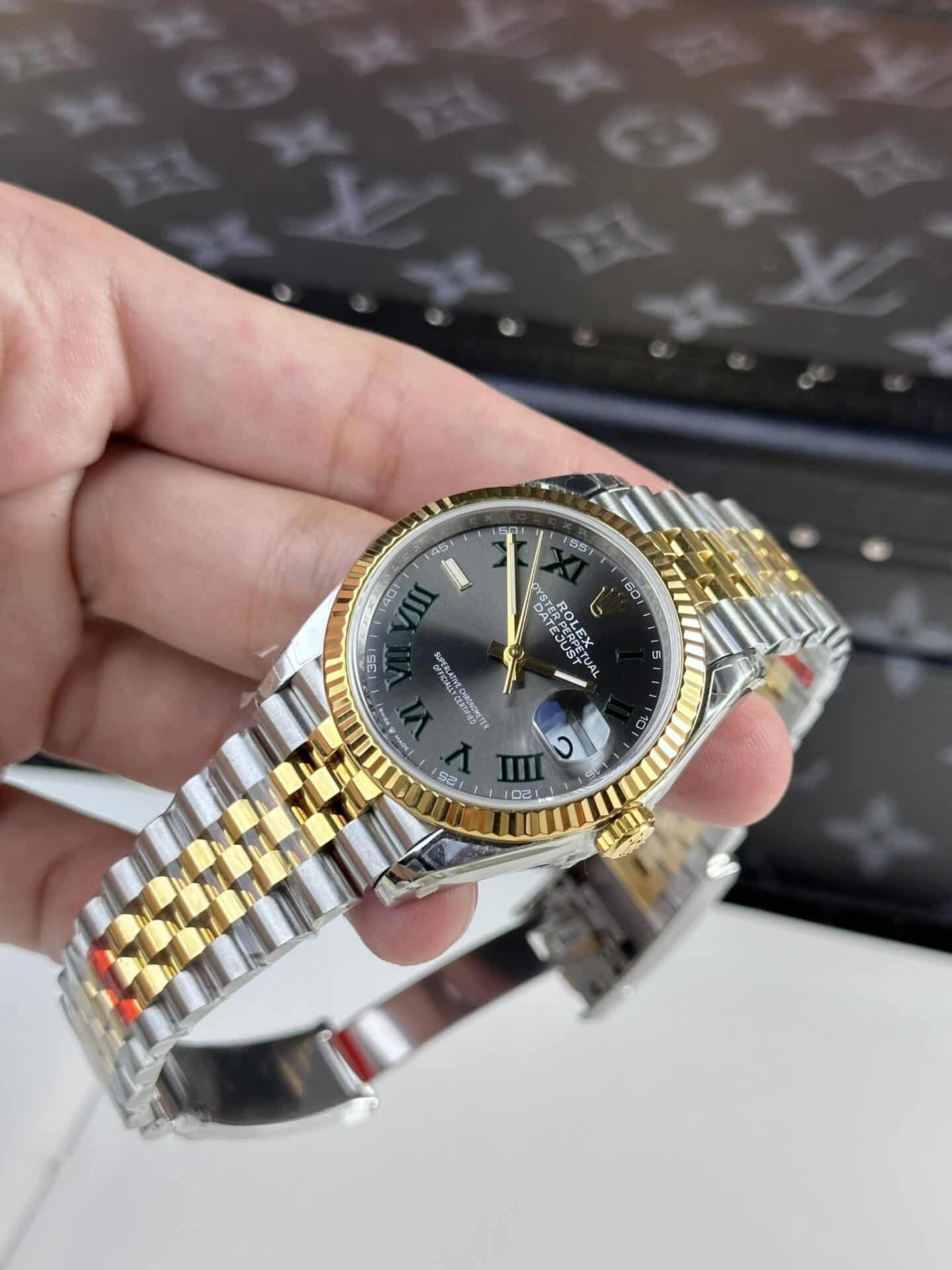 Rolex Datejust Wimbledon Two Tone Yellow Gold Jubilee Top Quality Replica 36mm - Image 3