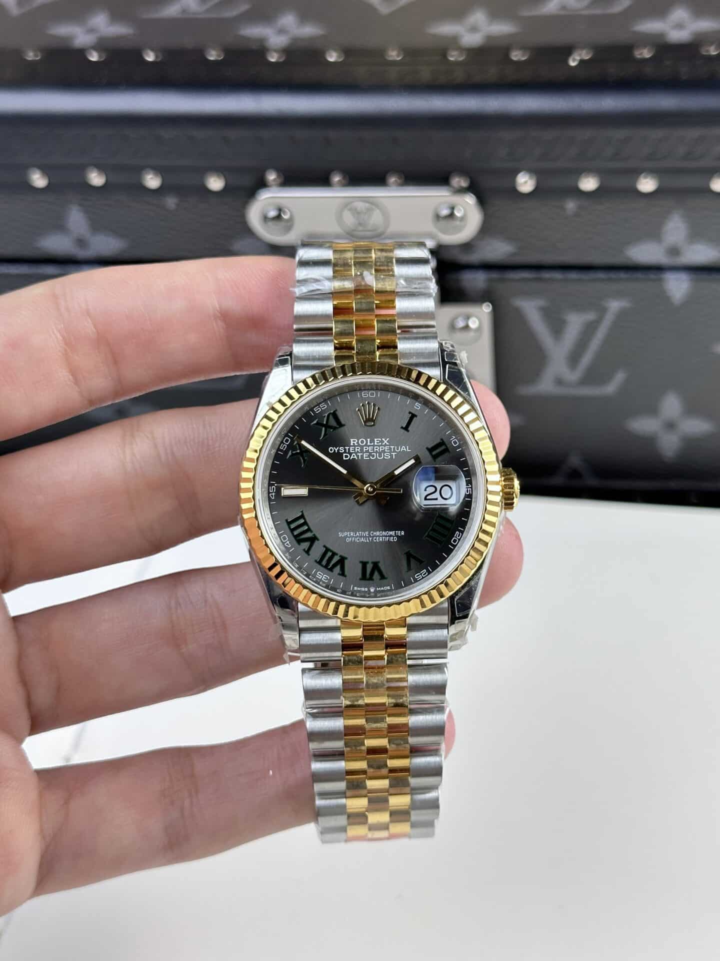 Rolex Datejust Wimbledon Two Tone Yellow Gold Jubilee Top Quality Replica 36mm - Image 4