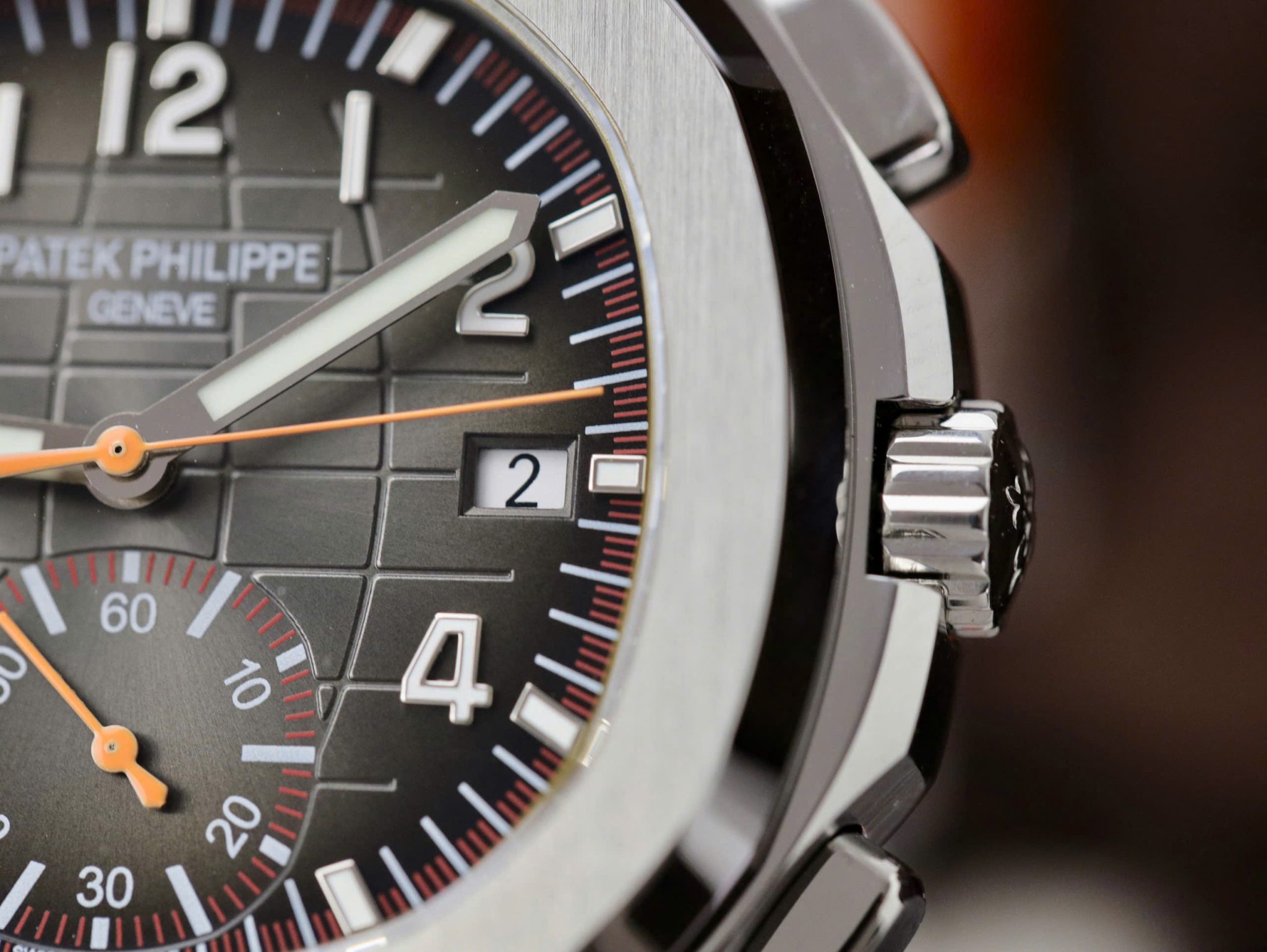 Patek Philippe Aquanaut Chronograph 5968A-001 Black Dial Orange Rubber Strap Replica 42.2mm - Image 5