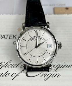 Patek Philippe Calatrava 5153G-010 White Dial Leather Strap Best Replica ZF 38mm