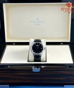 Patek Philippe Calatrava 5227G-010 Black Dial Leather Strap Best Replica 3KF 39mm