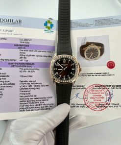 Patek Philippe Aquanaut 5167R Brown Dial 18K Gold Wrapped Custom Baguette Moissanite Best Replica 40mm