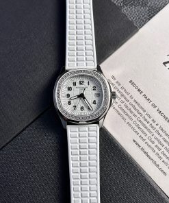Patek Philippe Aquanaut 5067A White Dial Swiss Quartz Replica PPF 35.6mm
