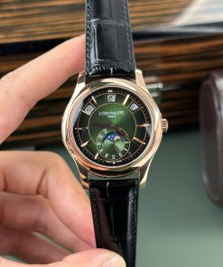 Patek Philippe Complications 5205R-011 Green Dial Rose Gold Leather Replica GRF 40mm