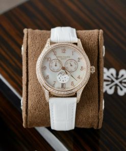Patek Philippe Complications 4948R-001 Rose Gold White MOP Dial CZ Stones Replica 38mm