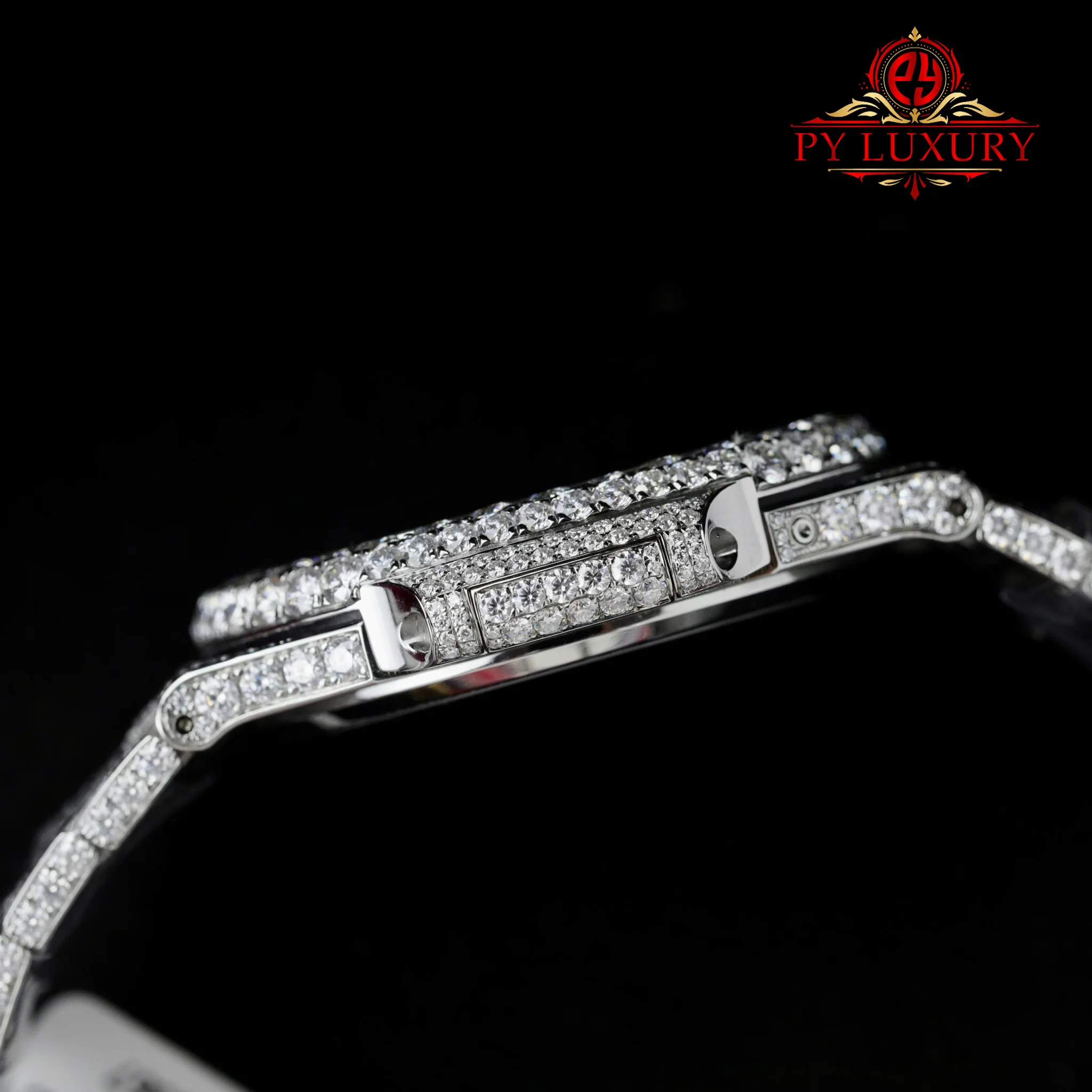 Patek Philippe Nautilus 5712/1A Blue Dial Iced Out Moissanite 1:1 Replica PPF 40mm - Image 7