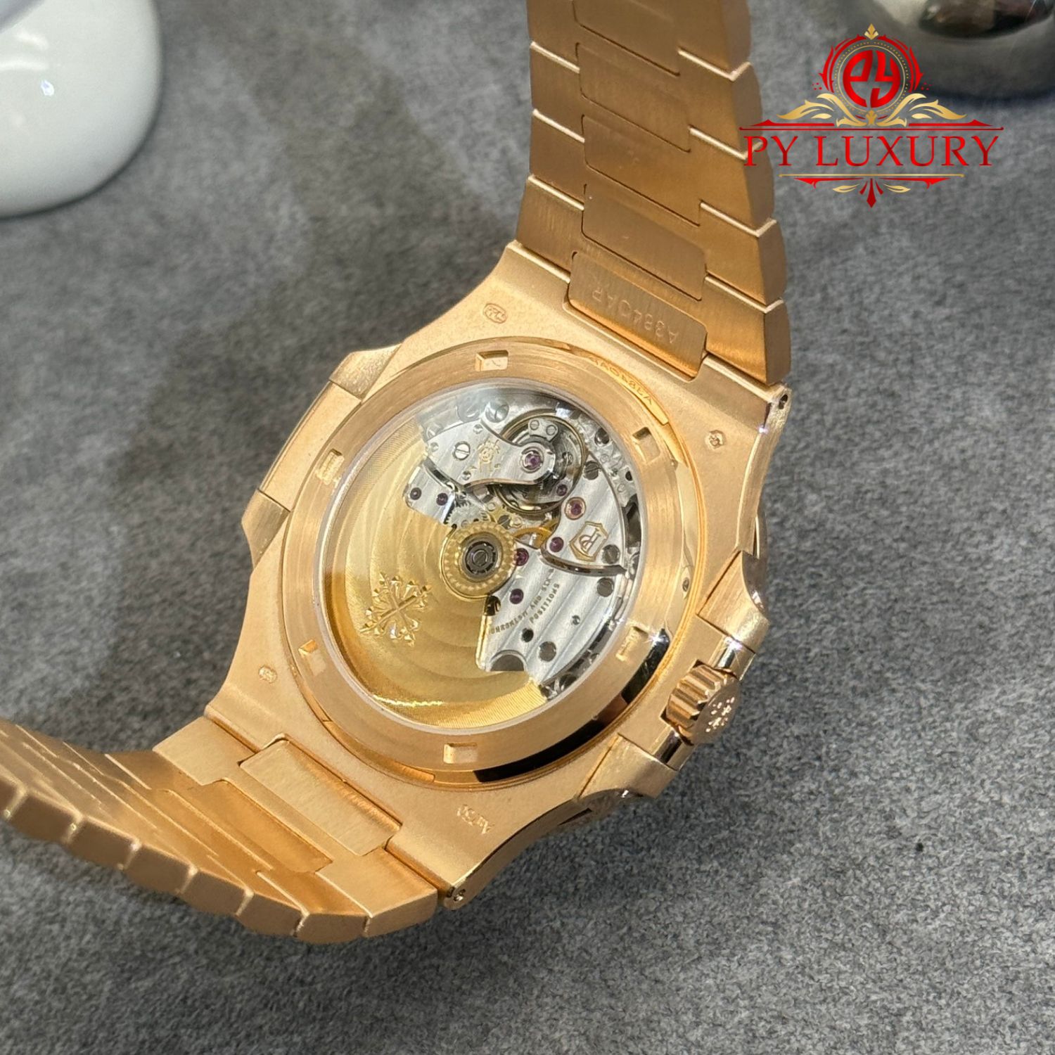 Patek Philippe Nautilus 5719/10R-010 1:1 Custom Made Full 18K Solid Rose Gold Iced Out Diamonds 40mm - Image 8